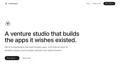 Screenshot of the Ecloto Designs homepage