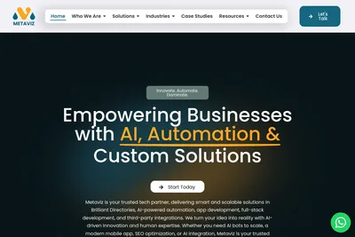 Screenshot of the Metaviz LLC homepage