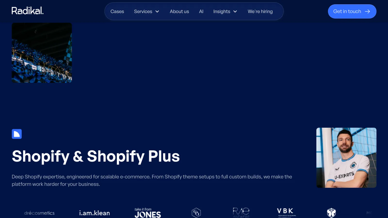 Screenshot of the Radikal homepage