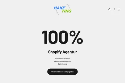 Screenshot of the Haketing e-commerce homepage