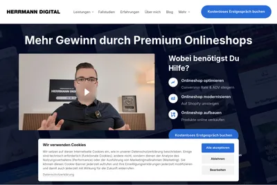 Screenshot of the Linus Herrmann - Onlineshop Experte homepage