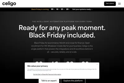 Screenshot of the Celigo, Inc. homepage