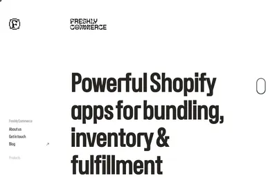 Screenshot of the Freshly Commerce homepage