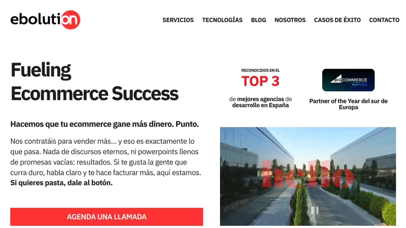 Screenshot of the Ebolution homepage