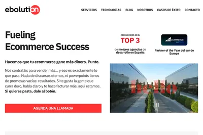 Screenshot of the Ebolution homepage