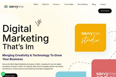 Screenshot of the Savvytree homepage