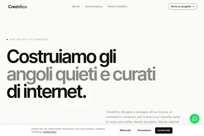 Screenshot of the Creatifico homepage