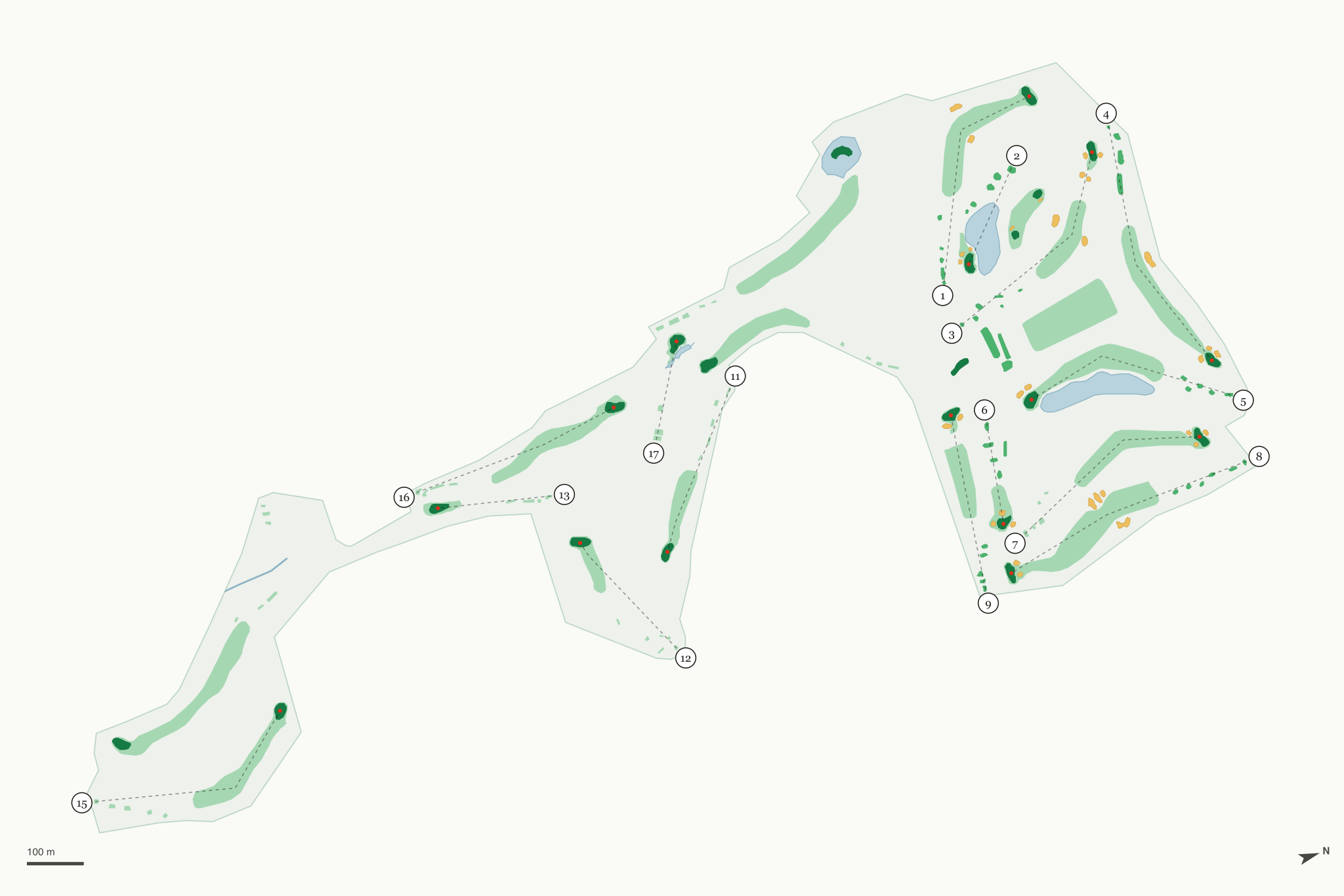 Map of Gladstan Golf Course