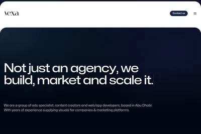 Screenshot of the Vexa homepage