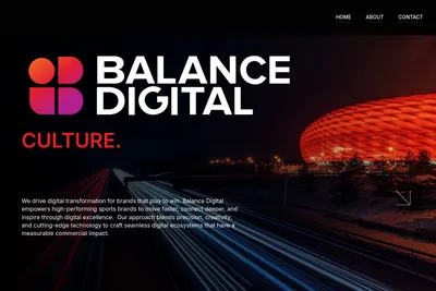 Screenshot of the Balance Digital homepage