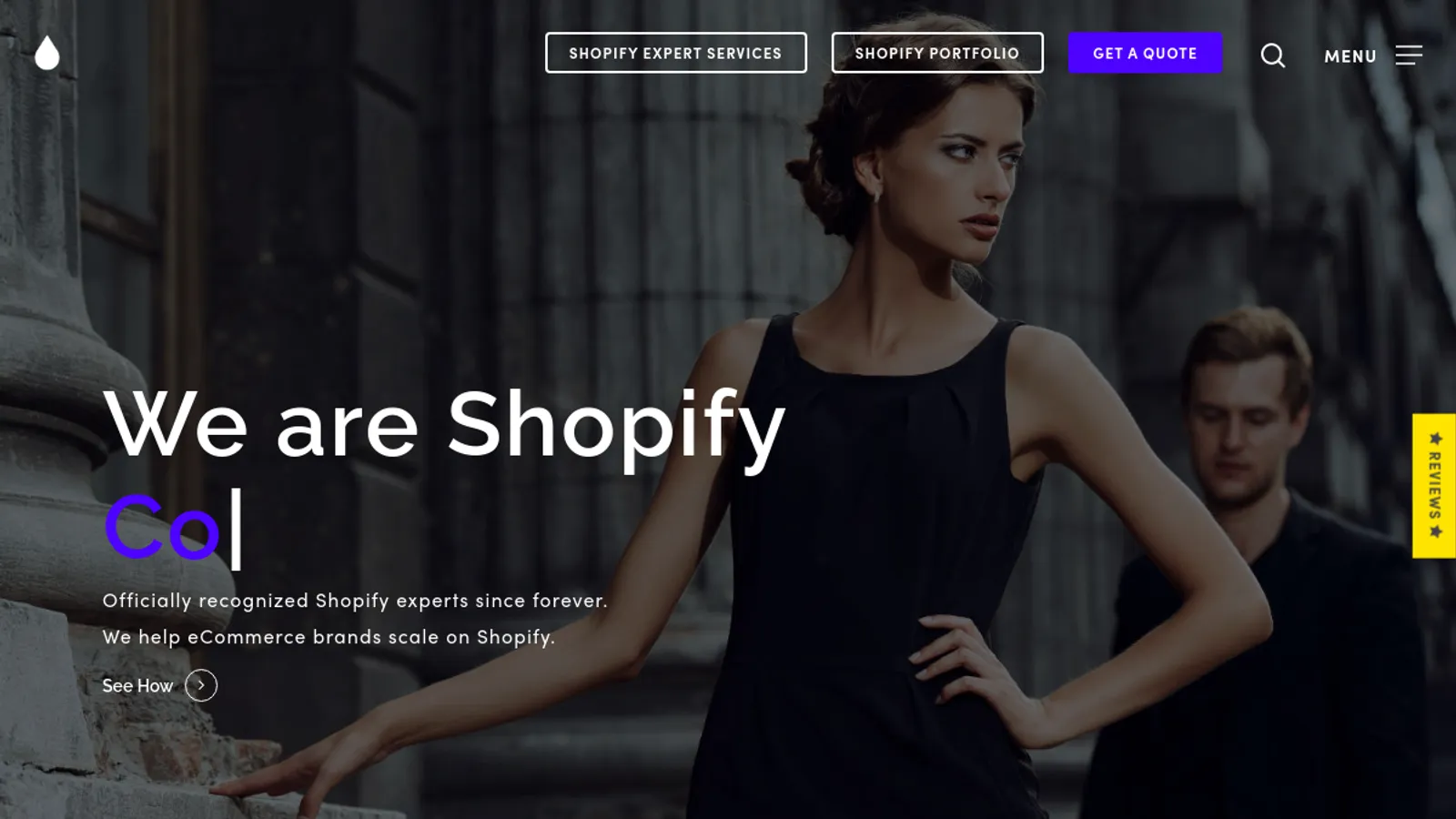 Screenshot of the Liquify homepage