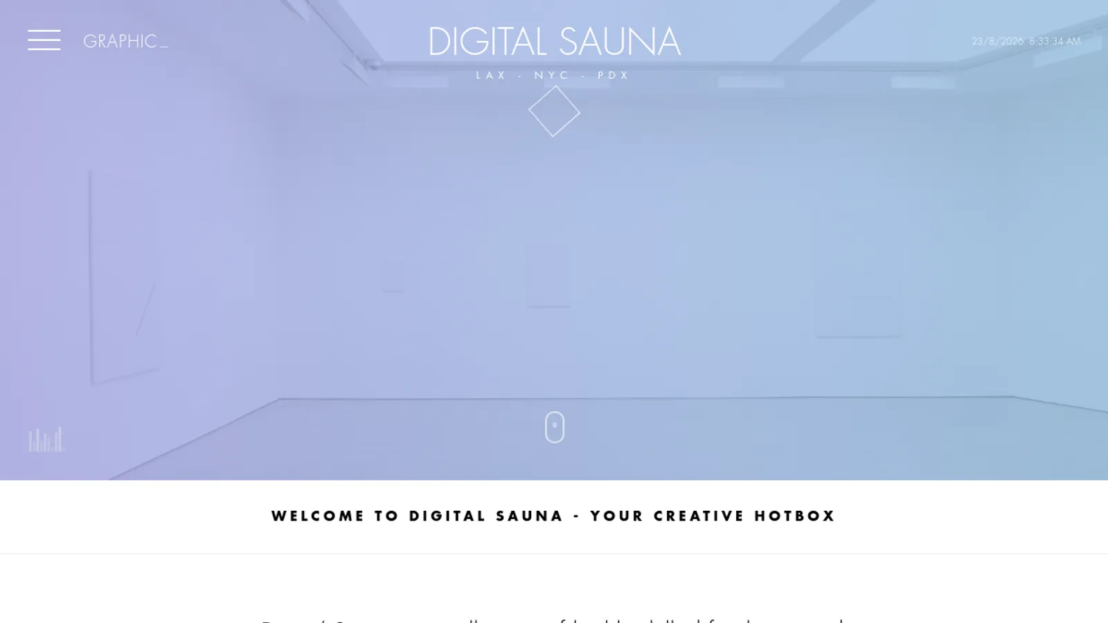 Screenshot of the Digital Sauna homepage