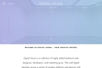 Screenshot of the Digital Sauna homepage
