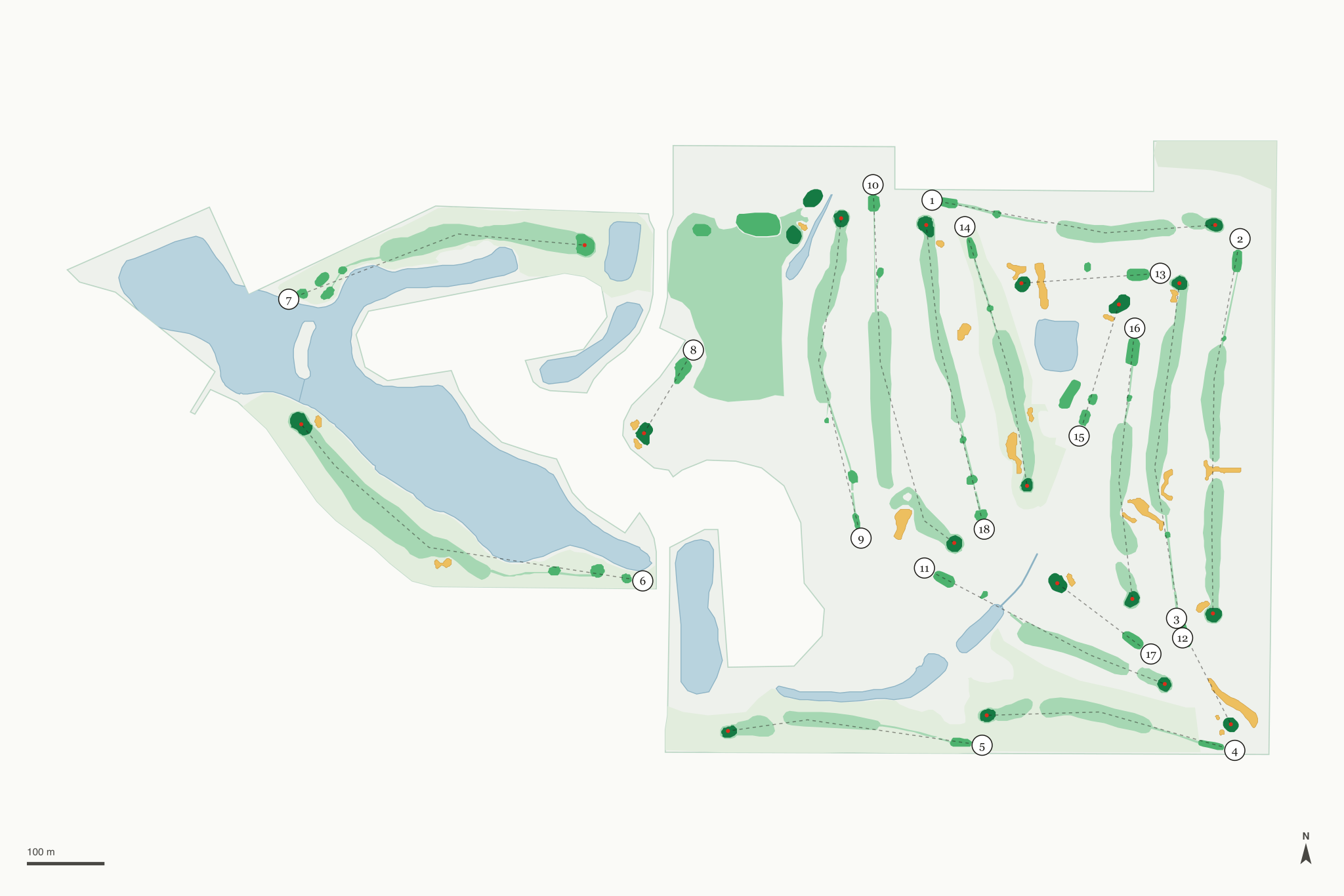 Map of Whispering Woods Golf Club