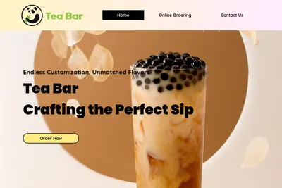 Tea Bar website homepage