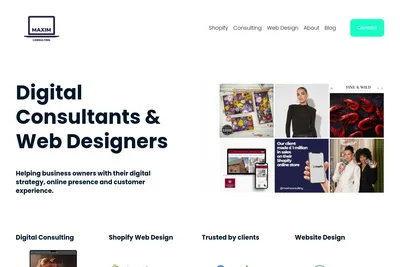 Screenshot of the Maxim Consulting Services homepage
