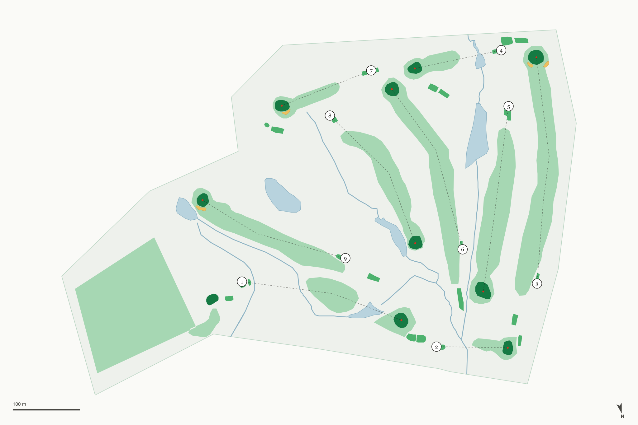 Map of Meeker Golf Course
