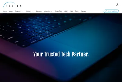 Screenshot of the Helios Technology Solutions Inc. homepage