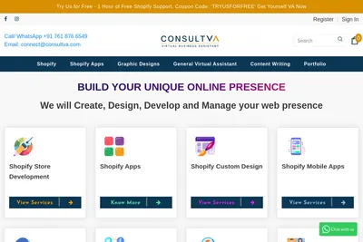Screenshot of the Consult VA homepage