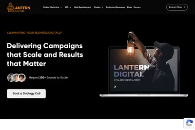 Screenshot of the Lantern Digital homepage