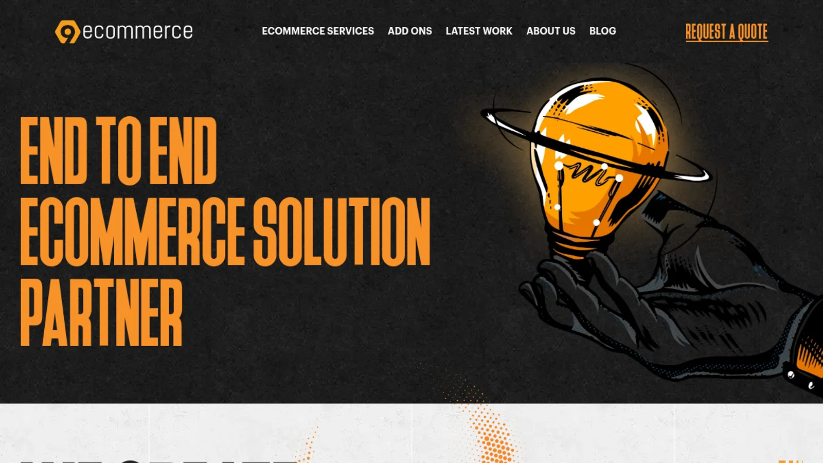 Screenshot of the 9eCommerce homepage
