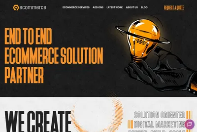 Screenshot of the 9eCommerce homepage