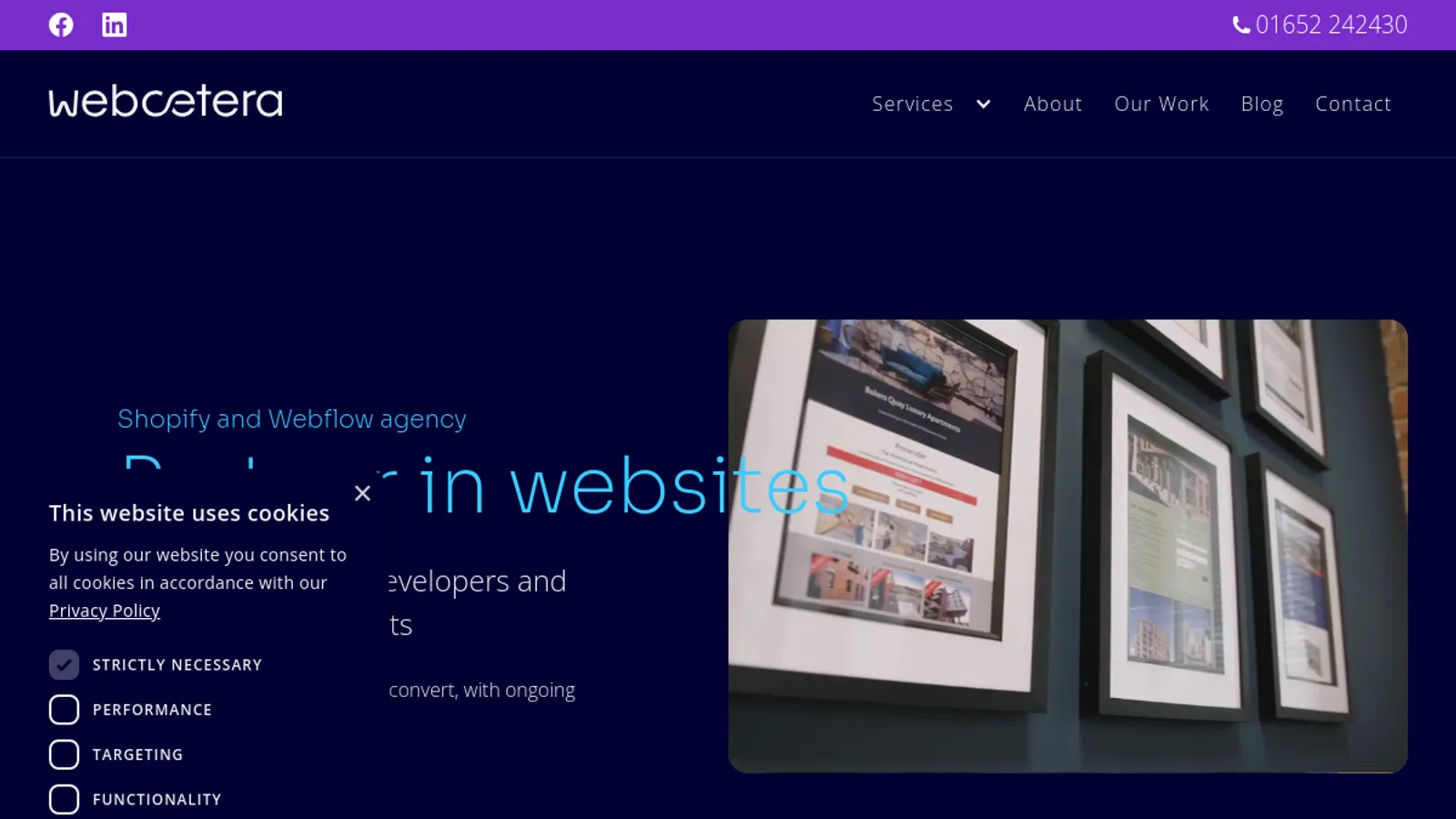 Screenshot of the Webcetera UK Ltd homepage