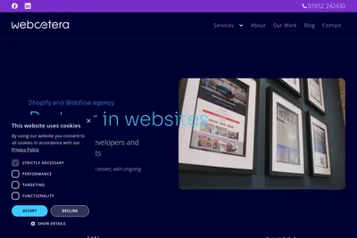 Screenshot of the Webcetera UK Ltd homepage