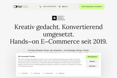 Screenshot of the Alexander Karl von karl.cc homepage