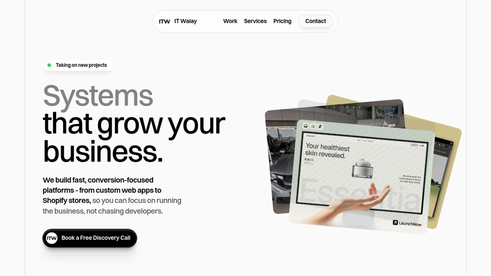 Screenshot of the IT Walay homepage