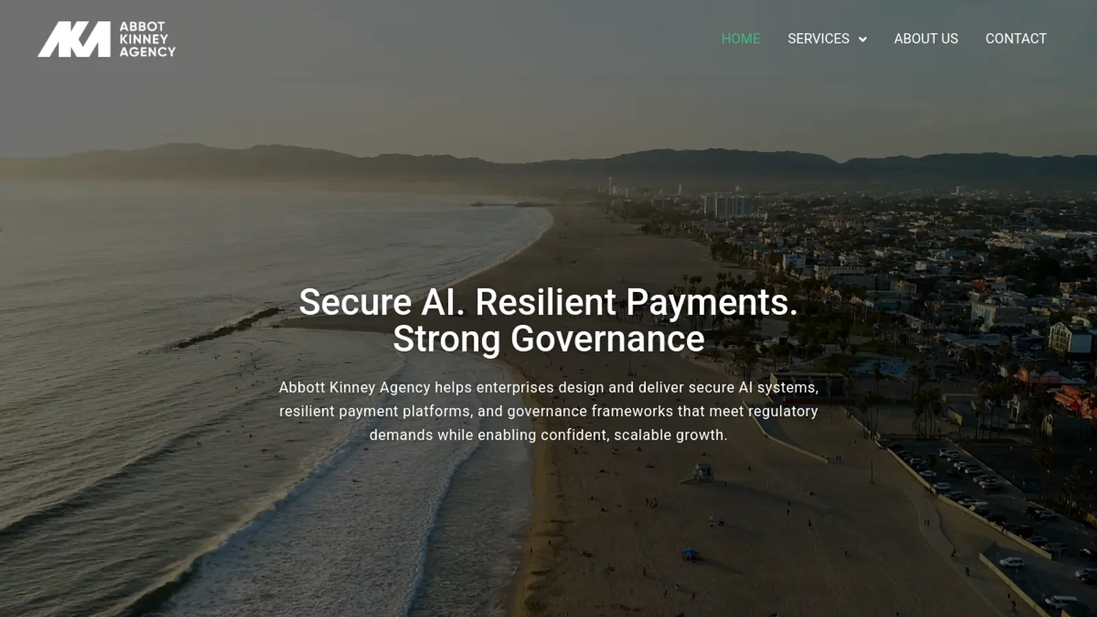 Screenshot of the Abbot Kinney Agency homepage