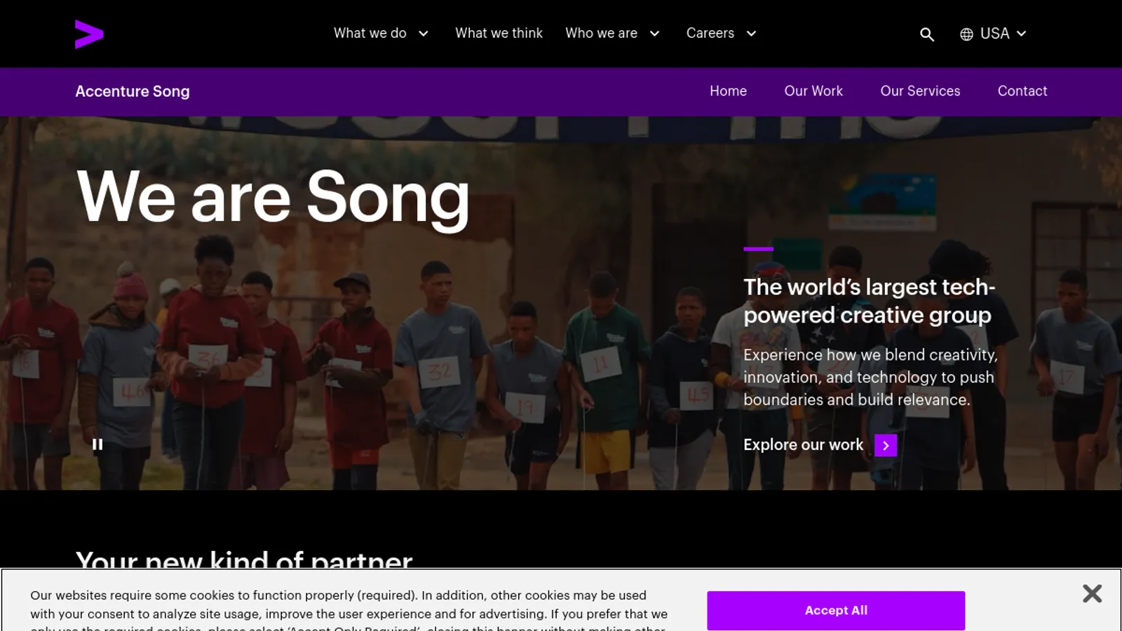 Screenshot of the Accenture homepage