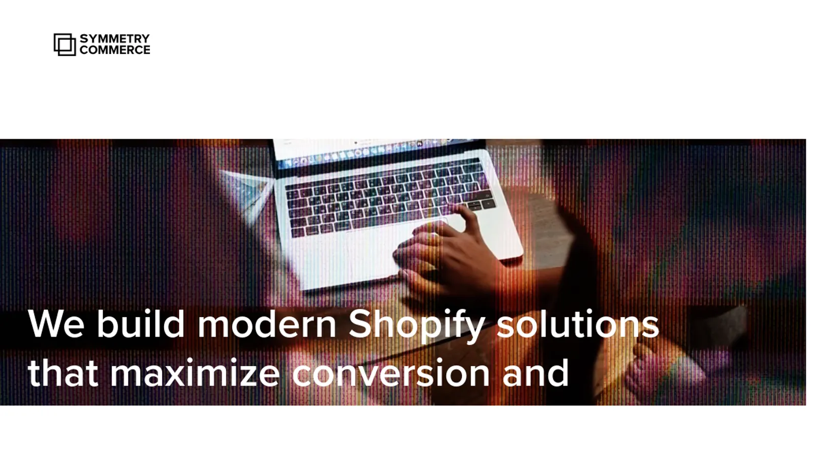 Screenshot of the Symmetry Commerce homepage