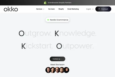 Screenshot of the OKKO Agency homepage
