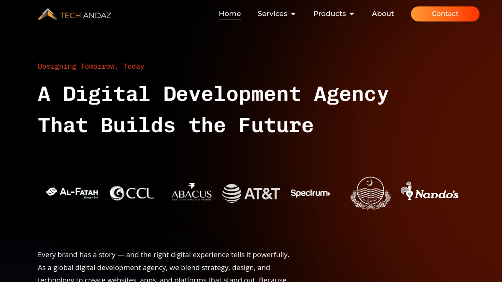 Screenshot of the Tech Andaz Inc homepage
