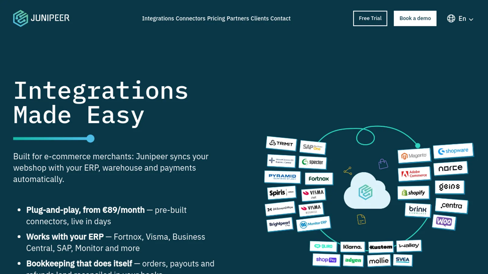 Screenshot of the Junipeer homepage