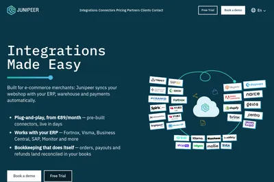Screenshot of the Junipeer homepage