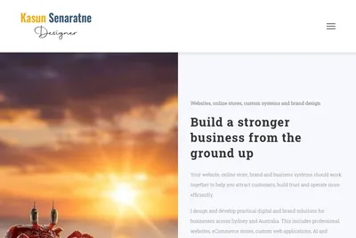 Screenshot of the Kasun Senaratne homepage