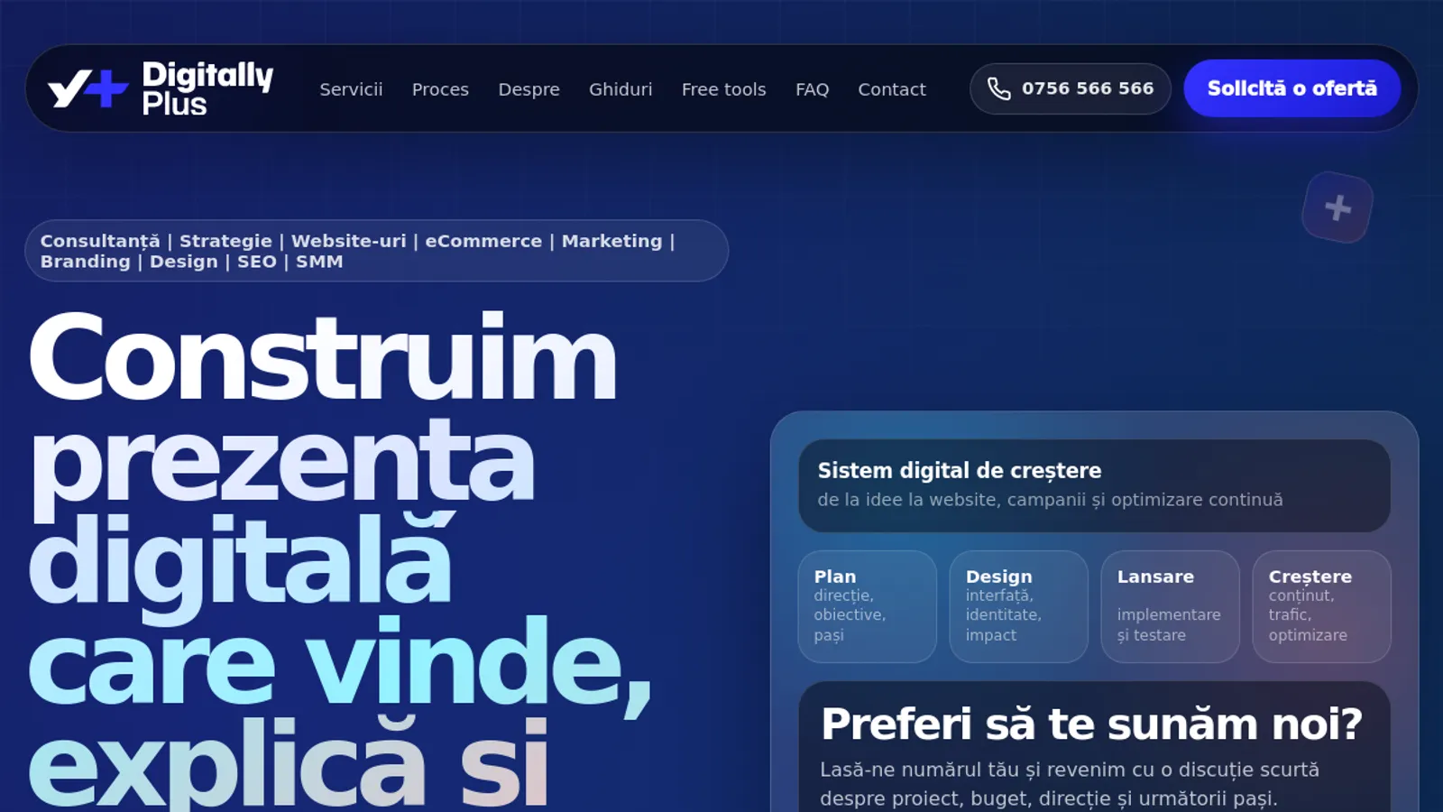 Screenshot of the Digitally.Plus homepage