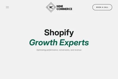 Screenshot of the Nine Commerce homepage