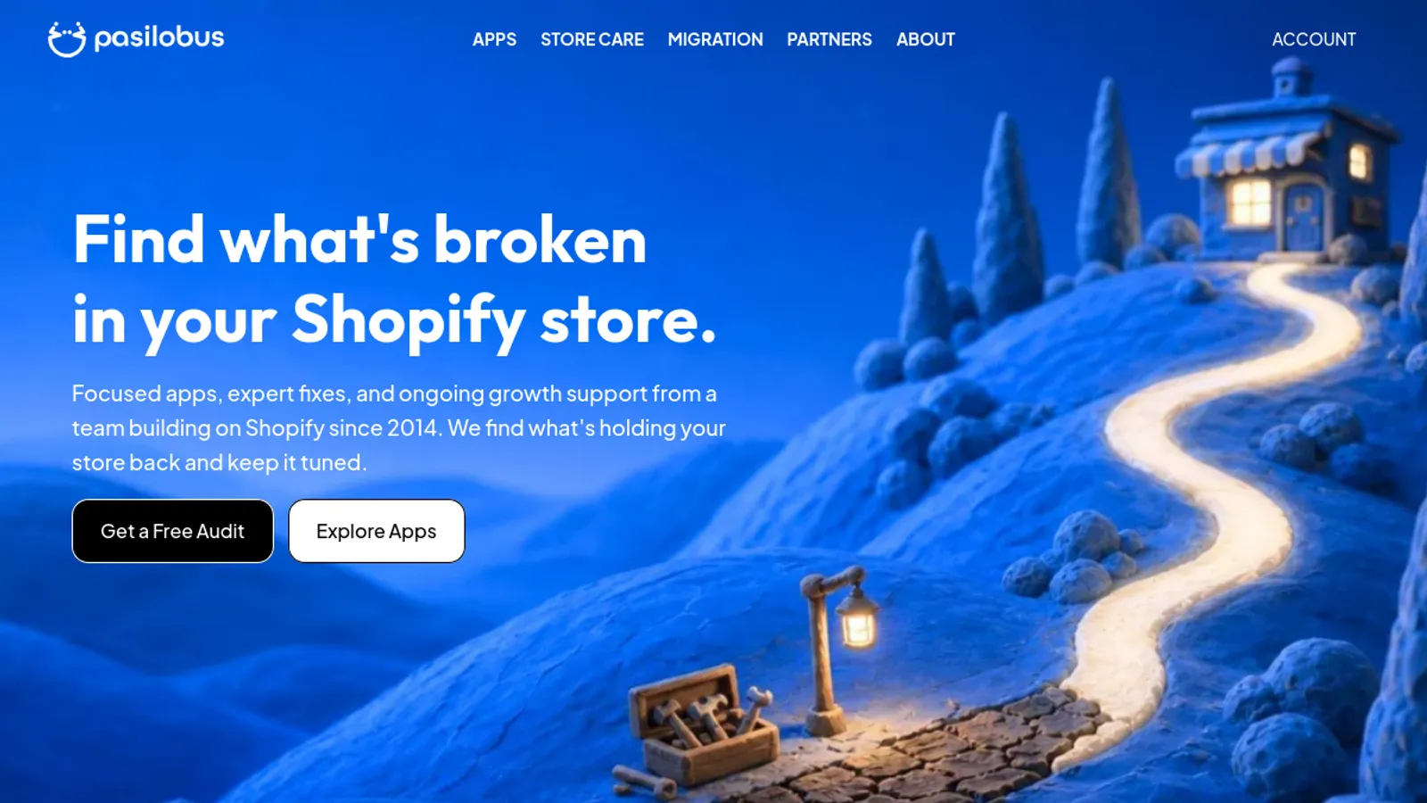 Screenshot of the Pasilobus homepage