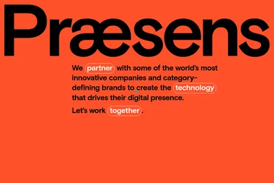 Screenshot of the PRAESENS homepage