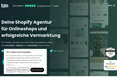 Screenshot of the TZN Digital Ventures GmbH homepage