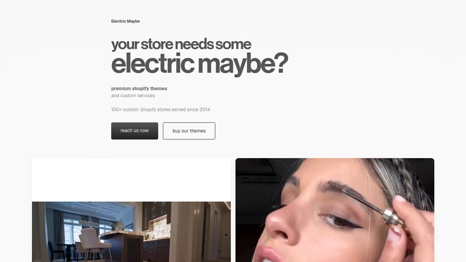 Screenshot of the Electric Maybe homepage
