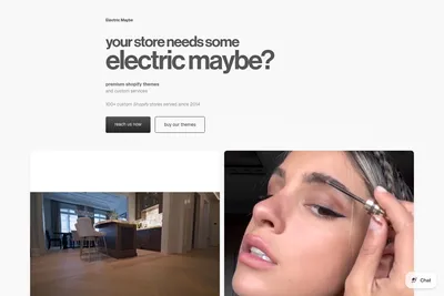 Screenshot of the Electric Maybe homepage