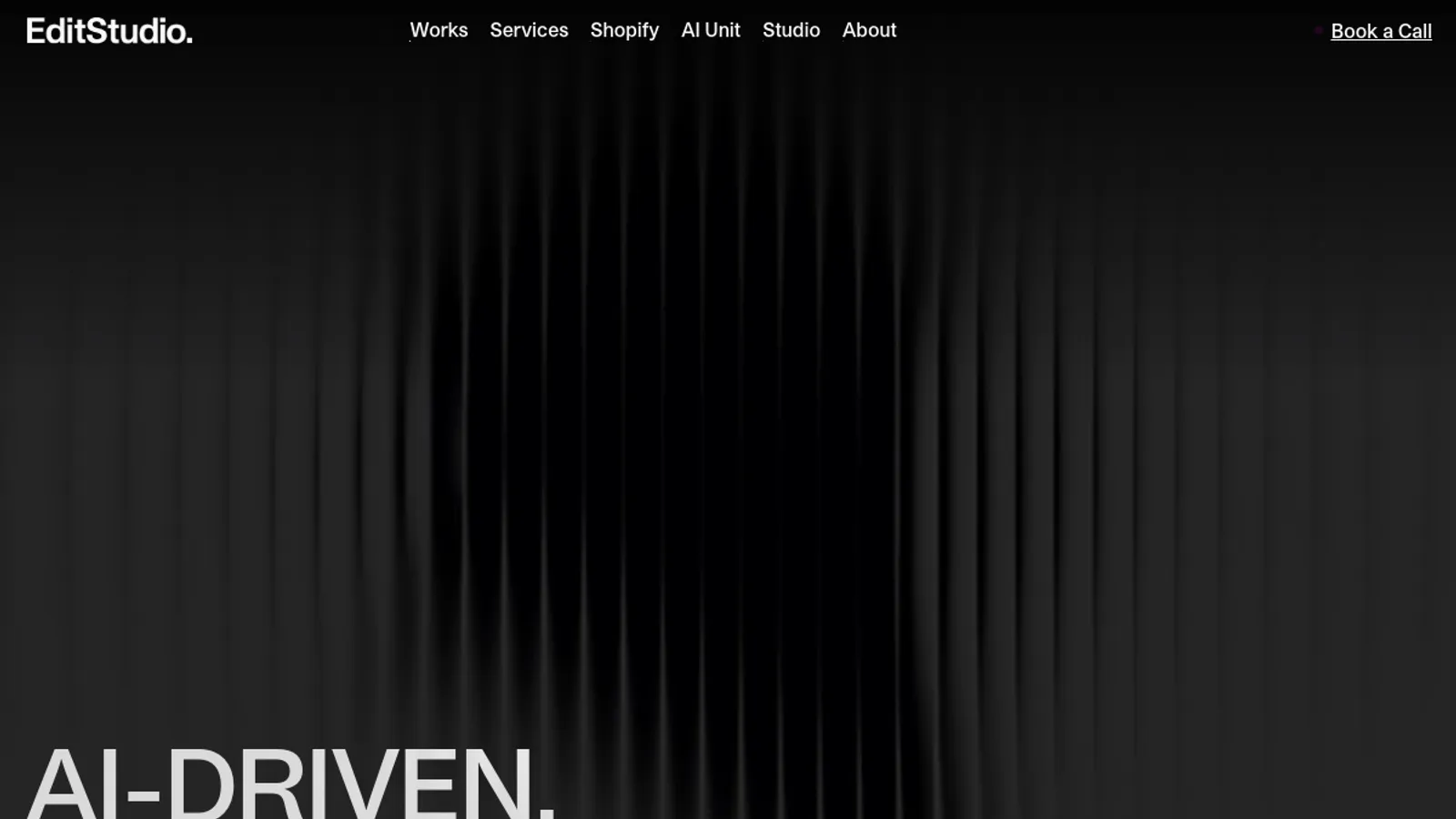 Screenshot of the EditStudio. homepage