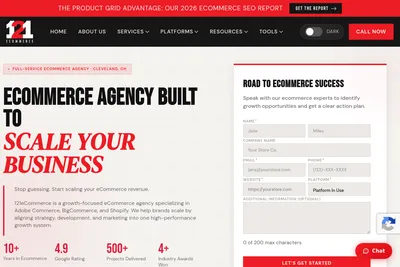 Screenshot of the 121eCommerce, LLC homepage
