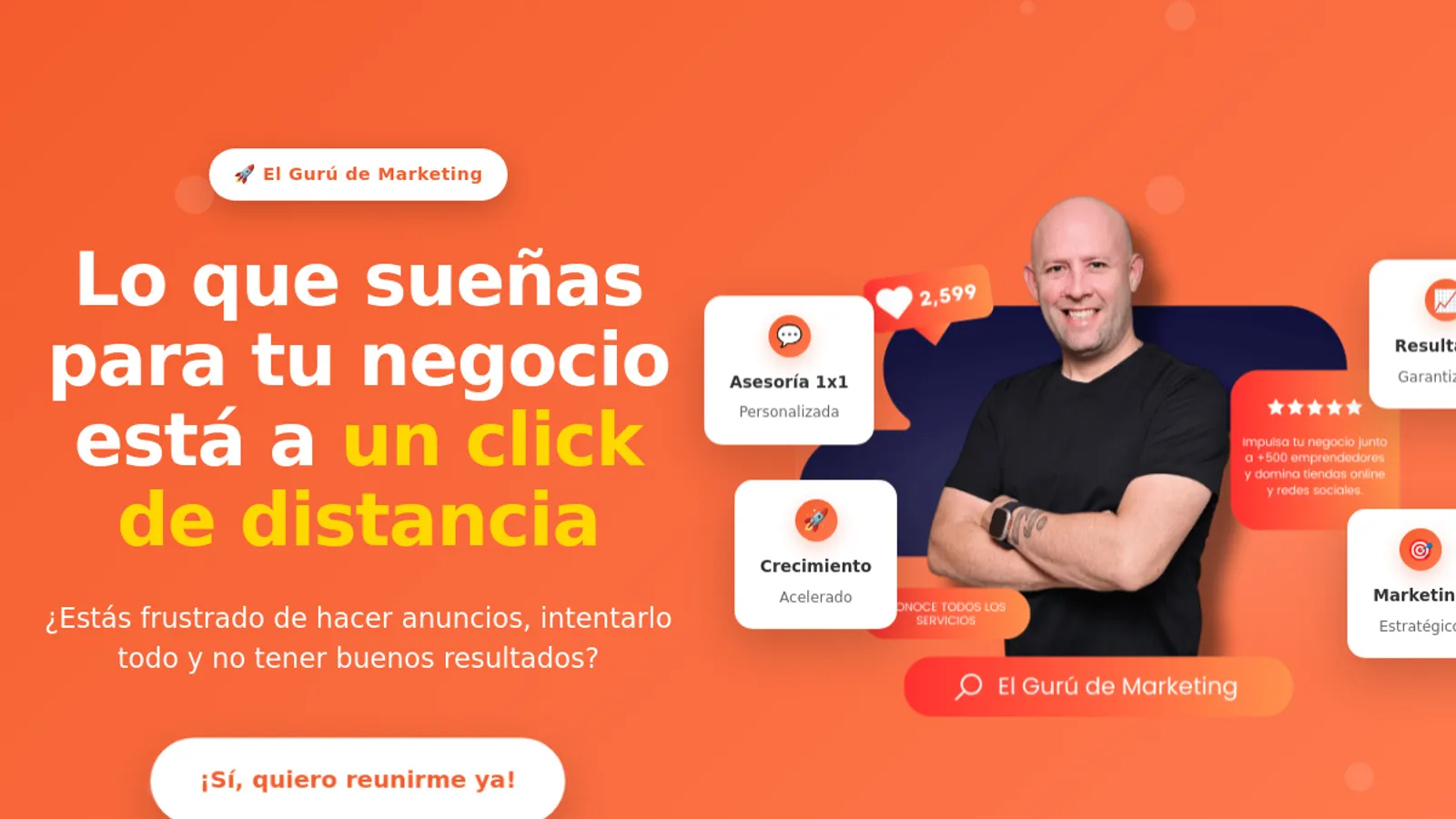 Screenshot of the El Guru de Marketing homepage