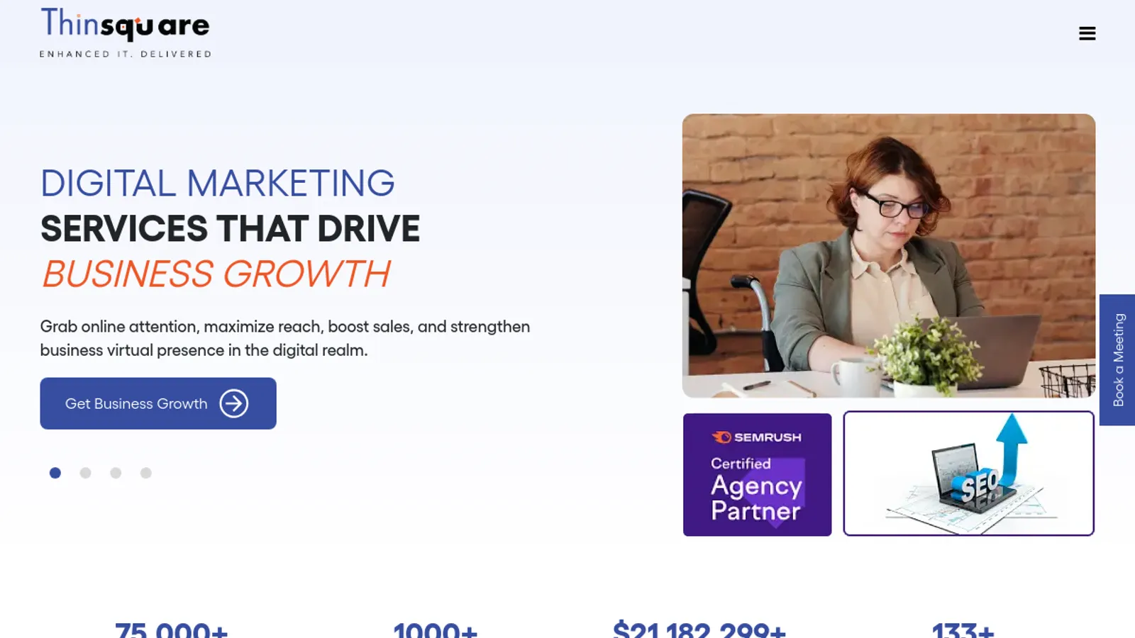Screenshot of the Thinsquare Inc homepage
