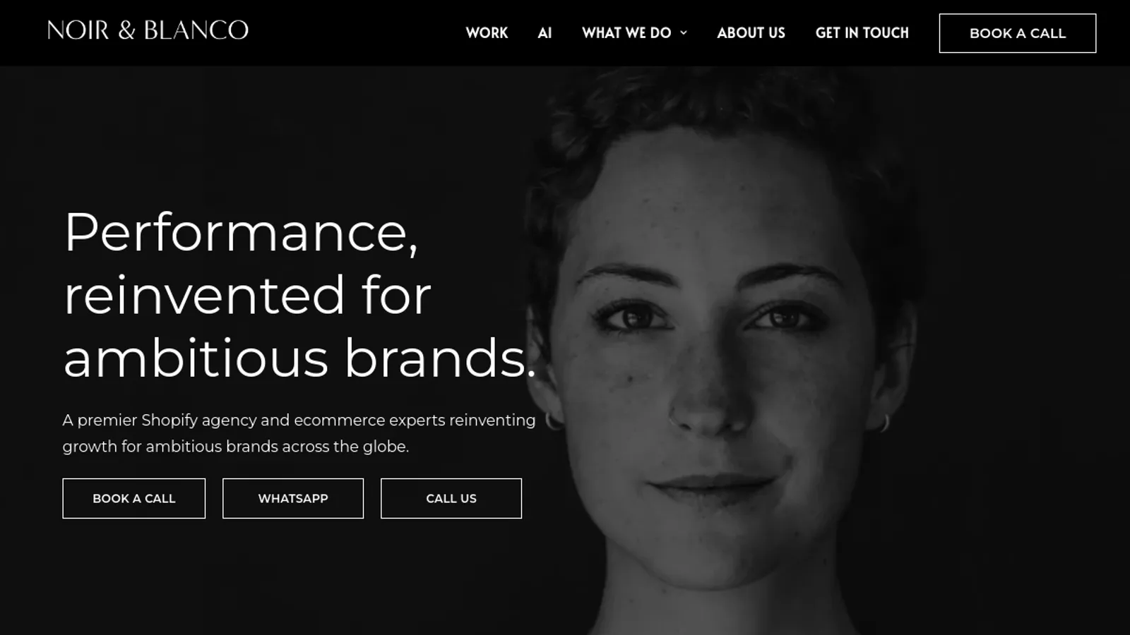 Screenshot of the NOIR & BLANCO homepage
